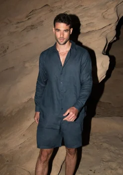 Danny Linen Dark Blue - Shorts*Bananhot Shop