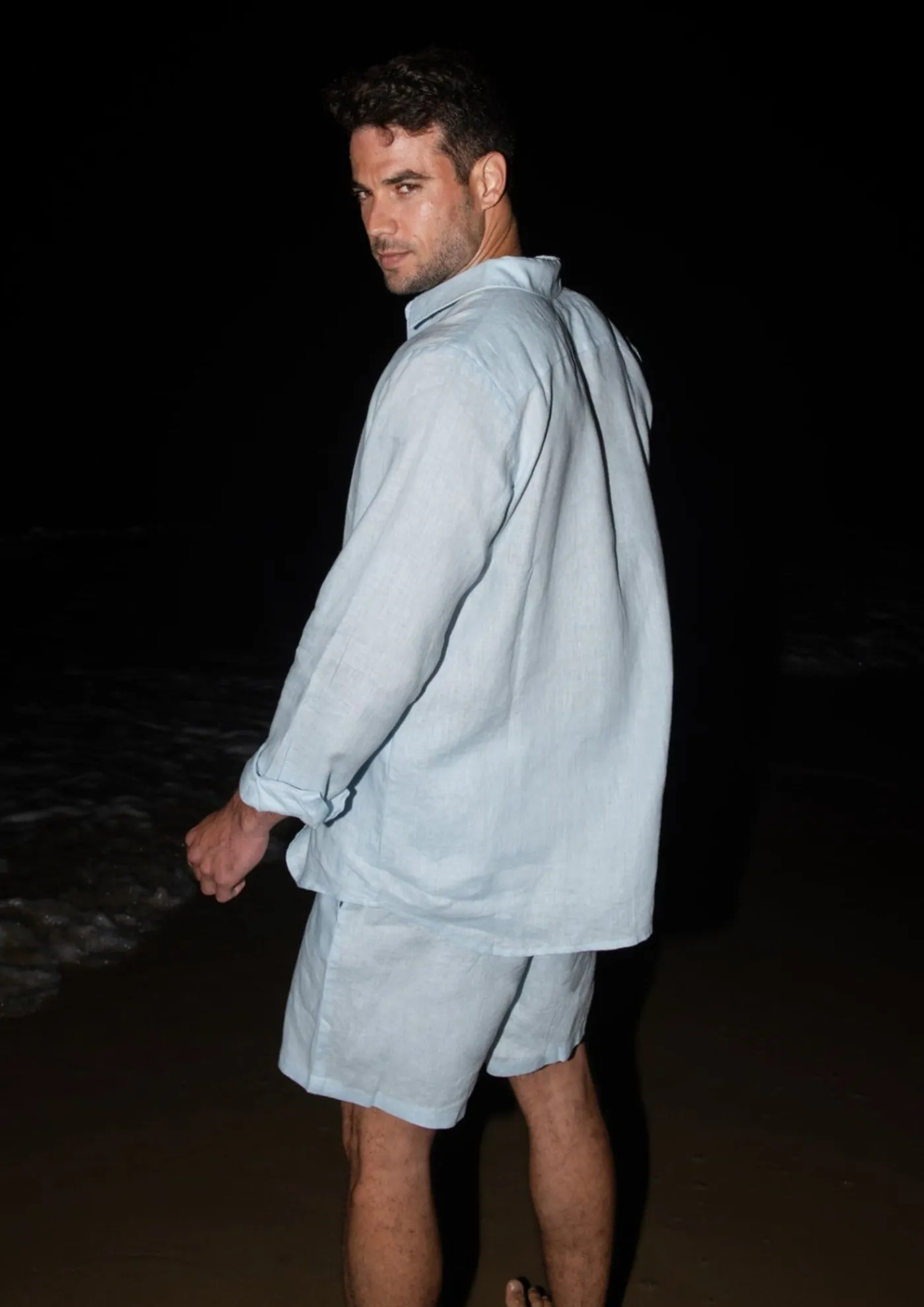 Danny Linen Light Blue - Shorts*Bananhot Store