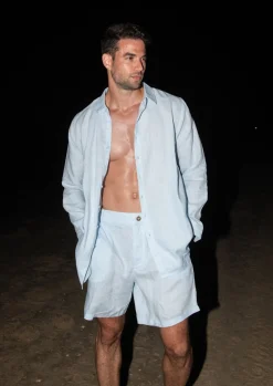 Danny Linen Light Blue - Shorts*Bananhot Clearance