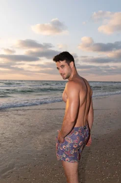 Man Swim Short - Purple Paisley*Bananhot Flash Sale