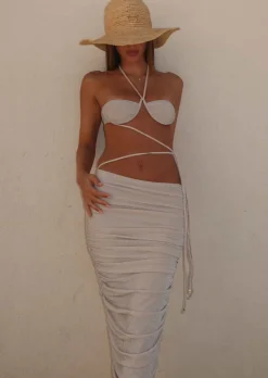 Milan Dress - Ivory Lurex*Bananhot Cheap