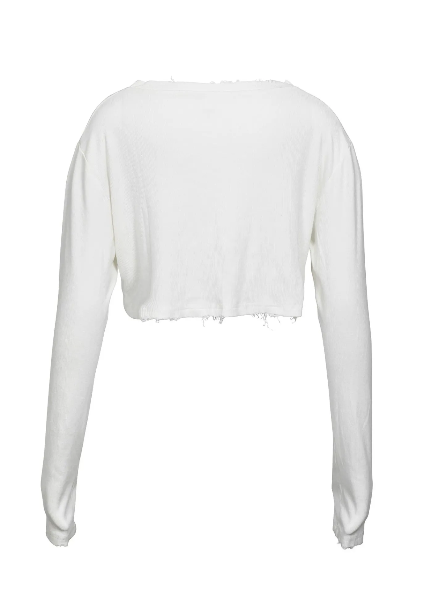 Remi Cropped Long Sleeve Top - White*Bananhot Shop