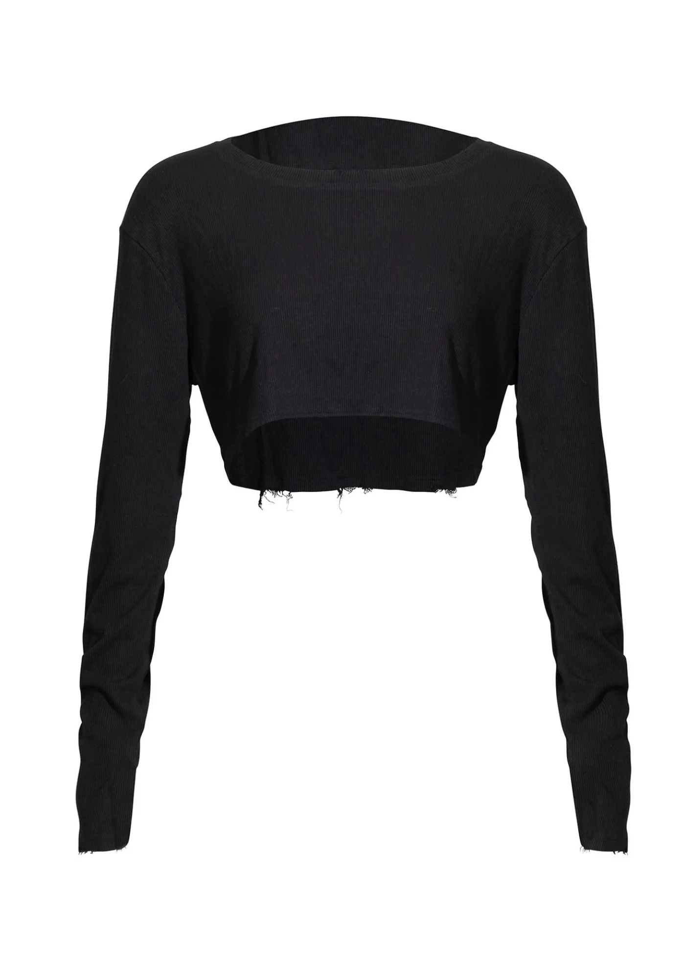 Remi Cropped Long Sleeve Top - Black*Bananhot Discount