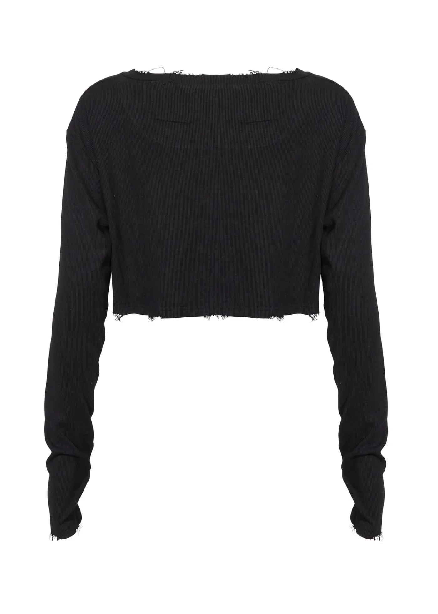 Remi Cropped Long Sleeve Top - Black*Bananhot Discount