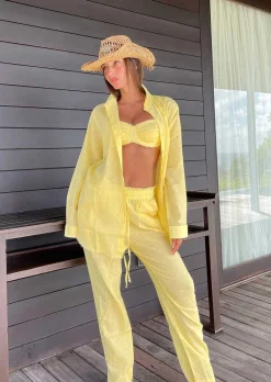 Sandy Linen Baby Yellow - Top*Bananhot New
