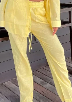 Sandy Linen Baby Yellow - Pants*Bananhot Flash Sale