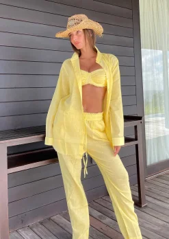 Sandy Linen Baby Yellow - Shirt*Bananhot Discount