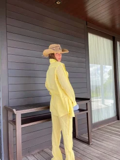 Sandy Linen Baby Yellow - Shirt*Bananhot Discount