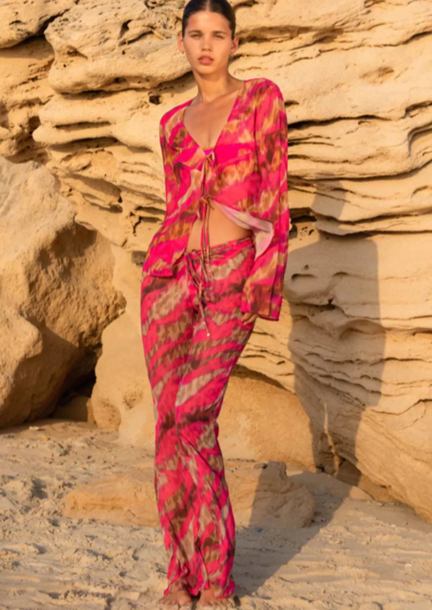 Teresa Pink Brown Jungle - Pants*Bananhot Sale
